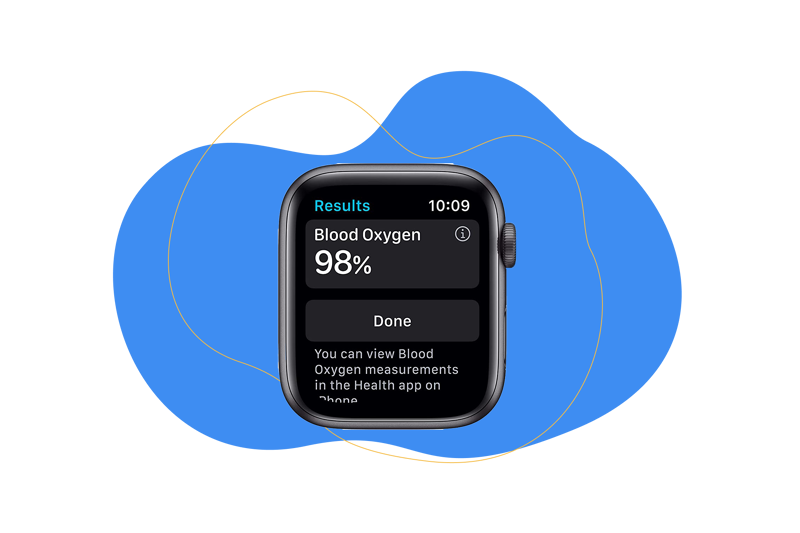 You can see the measured oxygen saturation on the Apple Watch 6.